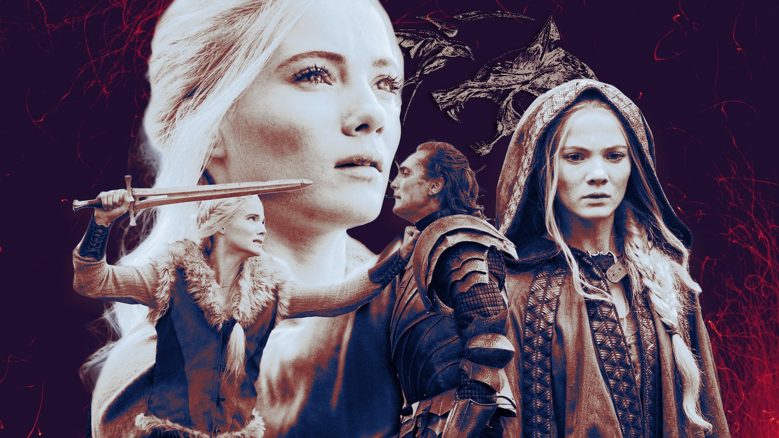 A photo illustration of Freya Allan as Princess Ciri in season 3 of the Netflix series The Witcher.