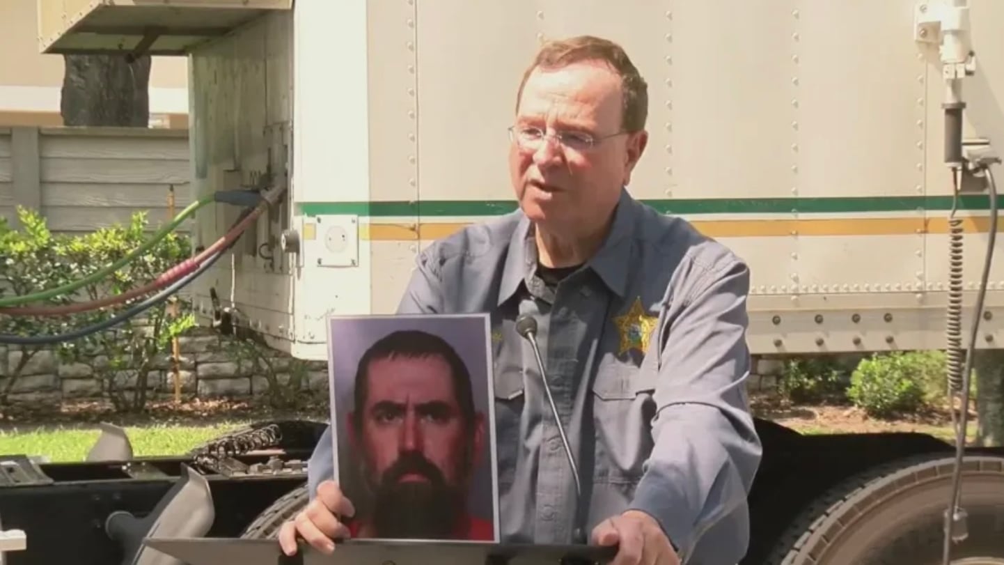 Polk County Sheriff Grady Judd speaks to the press after the death of Timothy Schulz