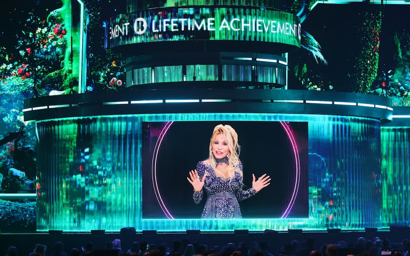 Dolly Parton presents the Lifetime Achievement Award for Ozzy Osbourne during for the BRIT Awards