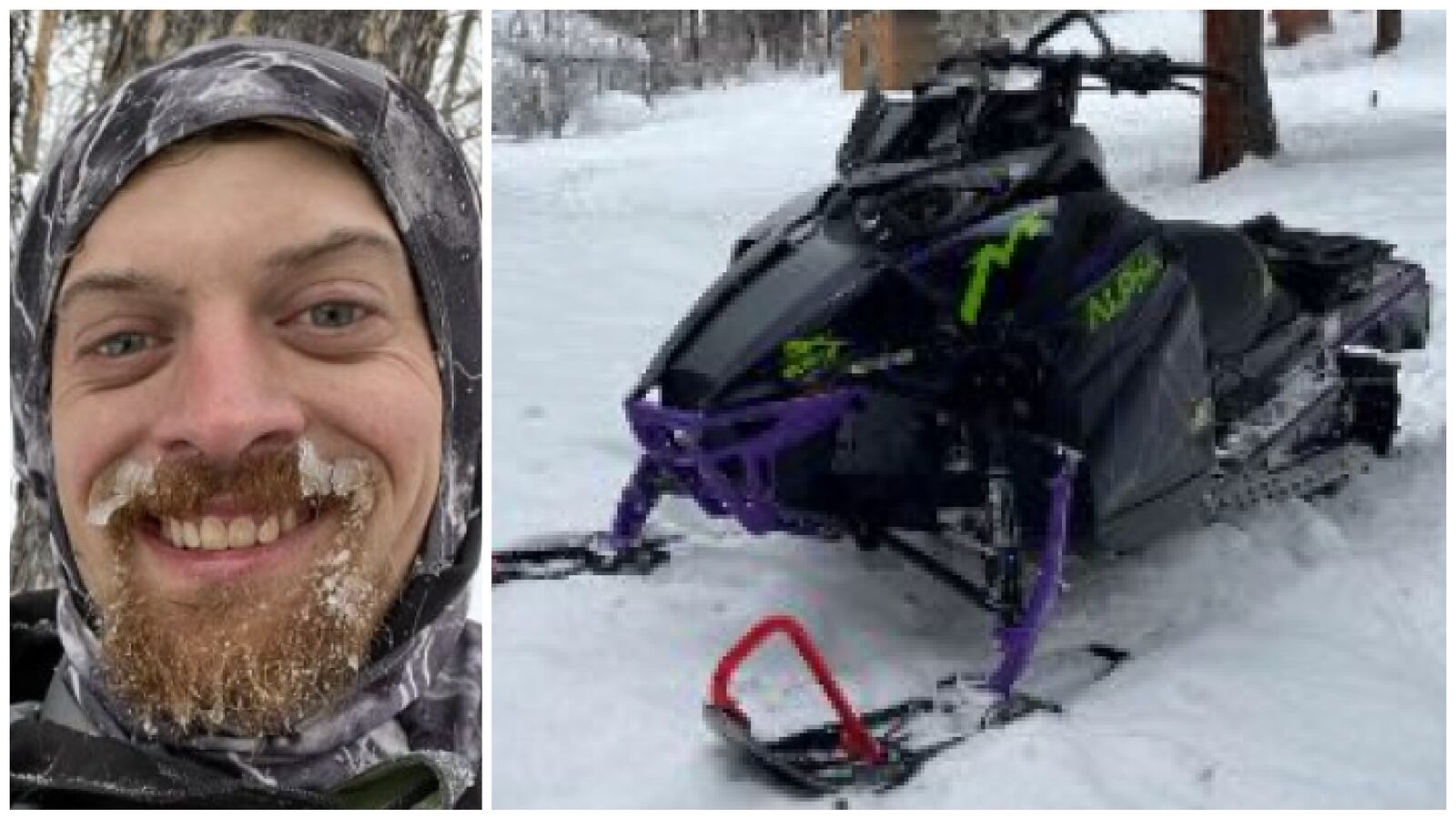 Tyler Beyer and snowmobile
