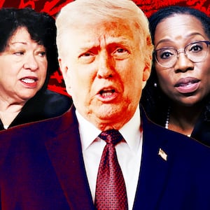 Sonia Sotomayor, Donald Trump, and Ketanji Brown Jackson.