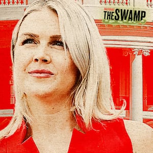 Karolina Leavitt leaving the White House
