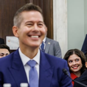 WASHINGTON, DC - JANUARY 15: The family of Sean Duffy, U.S. President-elect Donald Trump's nominee for Secretary of Transportation, sits behind him as he testifies before the Senate Commerce, Science, and Transportation Committee during his confirmation hearing in the Russell Senate Office Building on January 15, 2025 in Washington, DC. Duffy, who served three terms as a Republican Representative for Wisconsin, has bipartisan support in the Senate. (Photo by Samuel Corum/Getty Images)