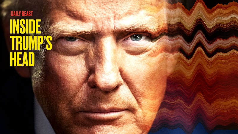 Donald Trump's official portrait with it fading out and distorted on the right side