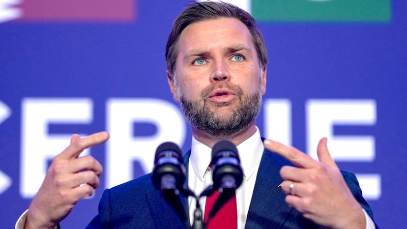 U.S. Vice President JD Vance speaks to members of the media, after the U.S. and Iran held high-level talks at the Lake Lucerne Summit, at Buergenstock Resort Lake Lucerne near Stansstad, Switzerland, June 22, 2026.