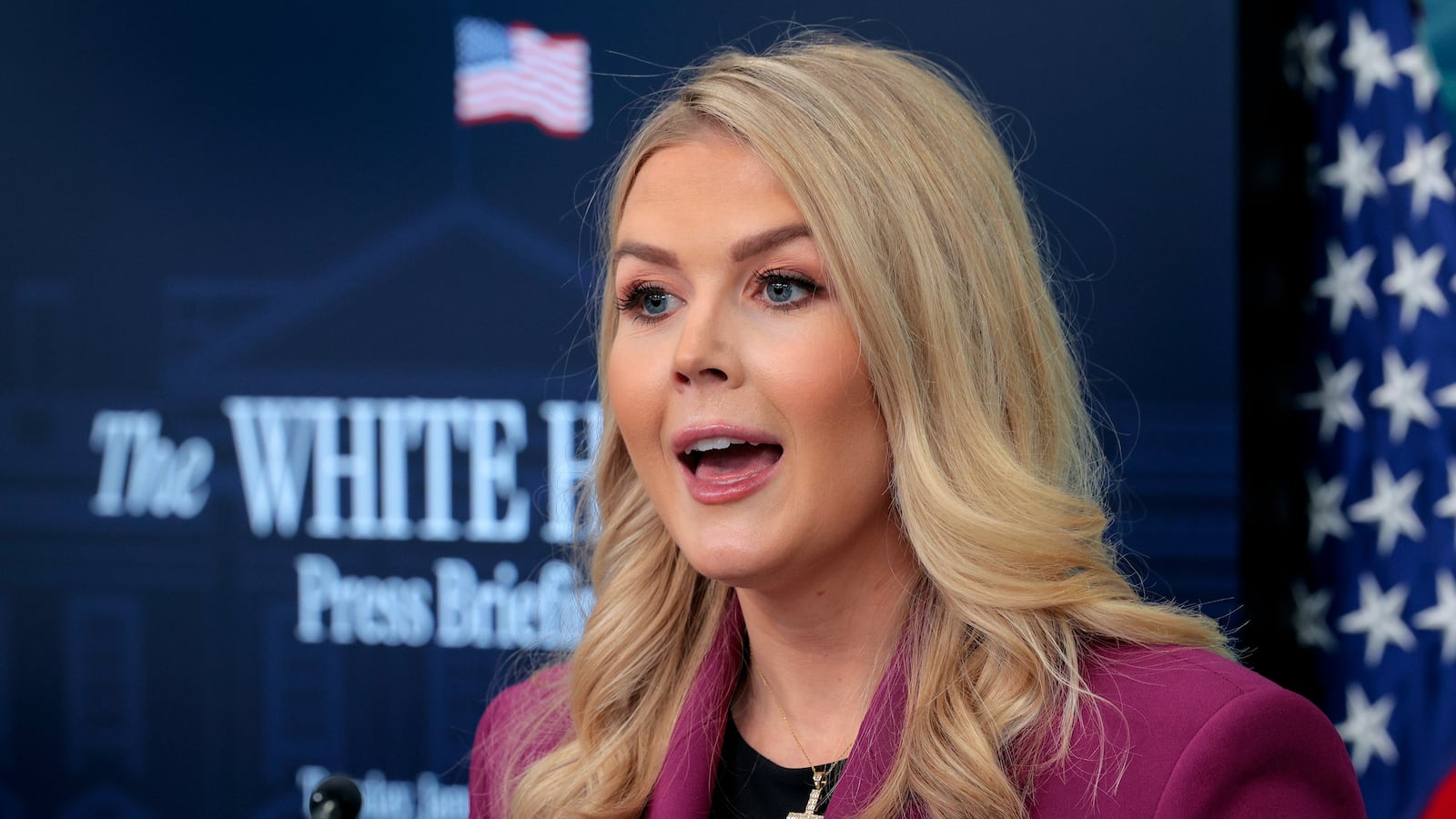 White House Press Secretary Karoline Leavitt holds her first news conference in the Brady Press Briefing Room at the White House.
