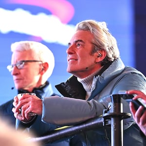 Anderson Cooper and Andy Cohen attend the Times Square New Year's Eve 2026 Celebration
