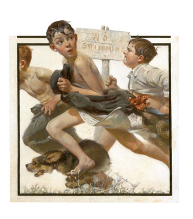 galleries/2009/12/21/norman-rockwell-double-takes/norman-rockwell---no-swimming_vkufmy
