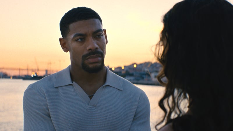 Aaron Pierre and Margaret Qualley in Love of Your Life.