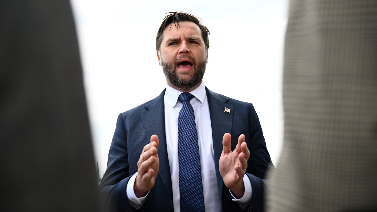 MINNEAPOLIS, MINNESOTA - SEPTEMBER 3: U.S. Vice President JD Vance speaks to the press after paying his respects to victims of the Annunciation Catholic Church shooting on September 3, 2025 in Minneapolis, Minnesota. The shooting left two students dead and many more wounded. (Photo by Alex Wroblewski-Pool/Getty Images)