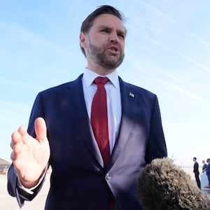 U.S. Vice President JD Vance speaks to the media before boarding Air Force Two for expected departure to Pakistan for talks on Iran, at Joint Base Andrews, Maryland, U.S., April 10, 2026. Jacquelyn Martin/Pool via REUTERS