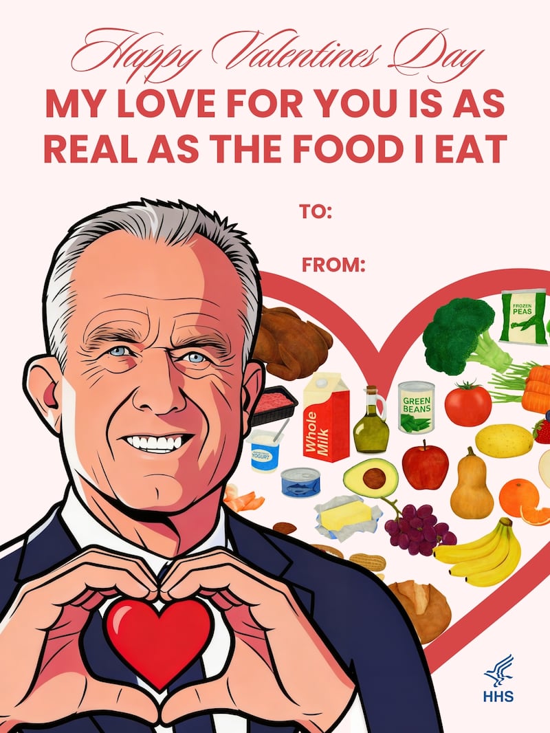 A Valentine's Day meme shared by RFK. Jr.