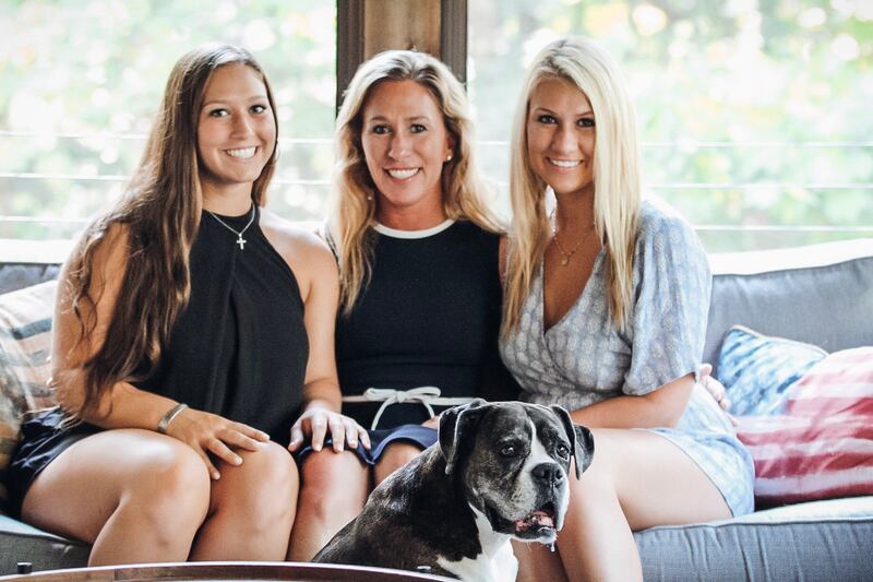 Marjorie Taylor Greene and her daughters, Taylor and Lauren