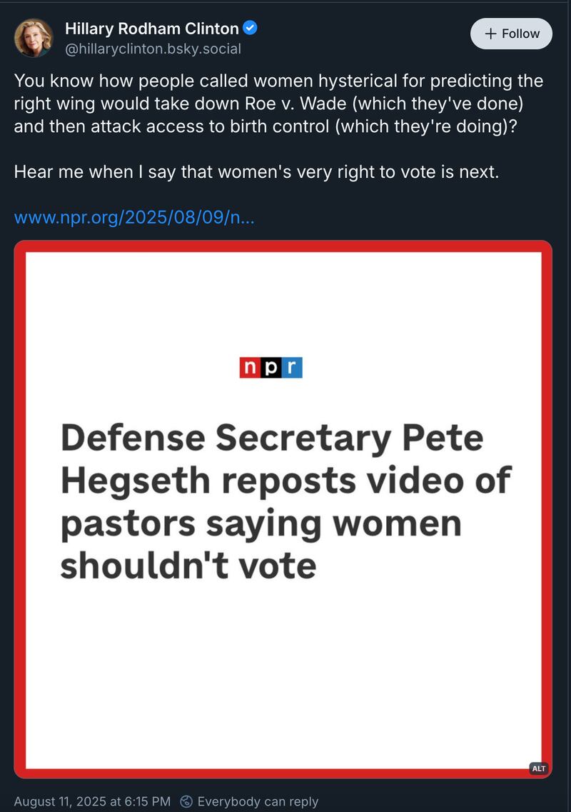 Hillary Clinton Bluesky