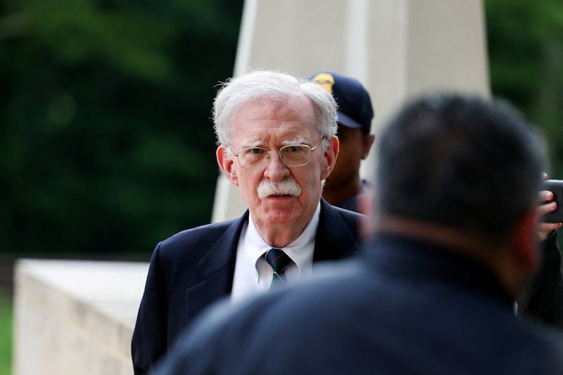 Former White House national security adviser John Bolton arrives at the U.S. District Court for the District of Maryland, in Greenbelt, Maryland, U.S., June 26, 2026