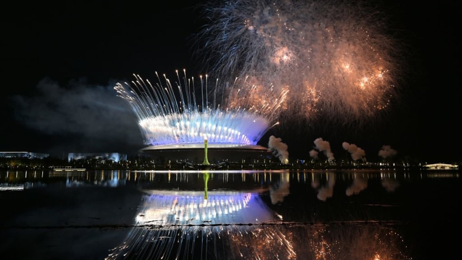 Fireworks are seen during the opening ceremony of the 31st FISU Summer World University Games in Chengdu, southwest China's Sichuan Province, July 28, 2023.