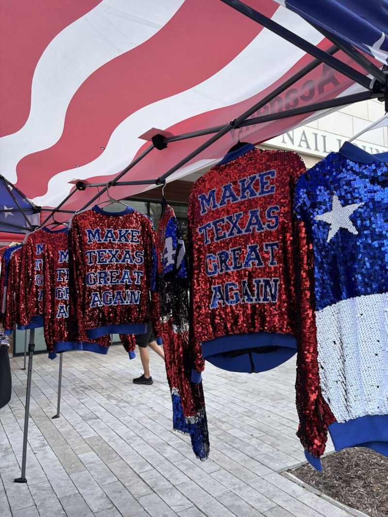 Merch on sale in Dallas for the Trump-a-palooza convention.