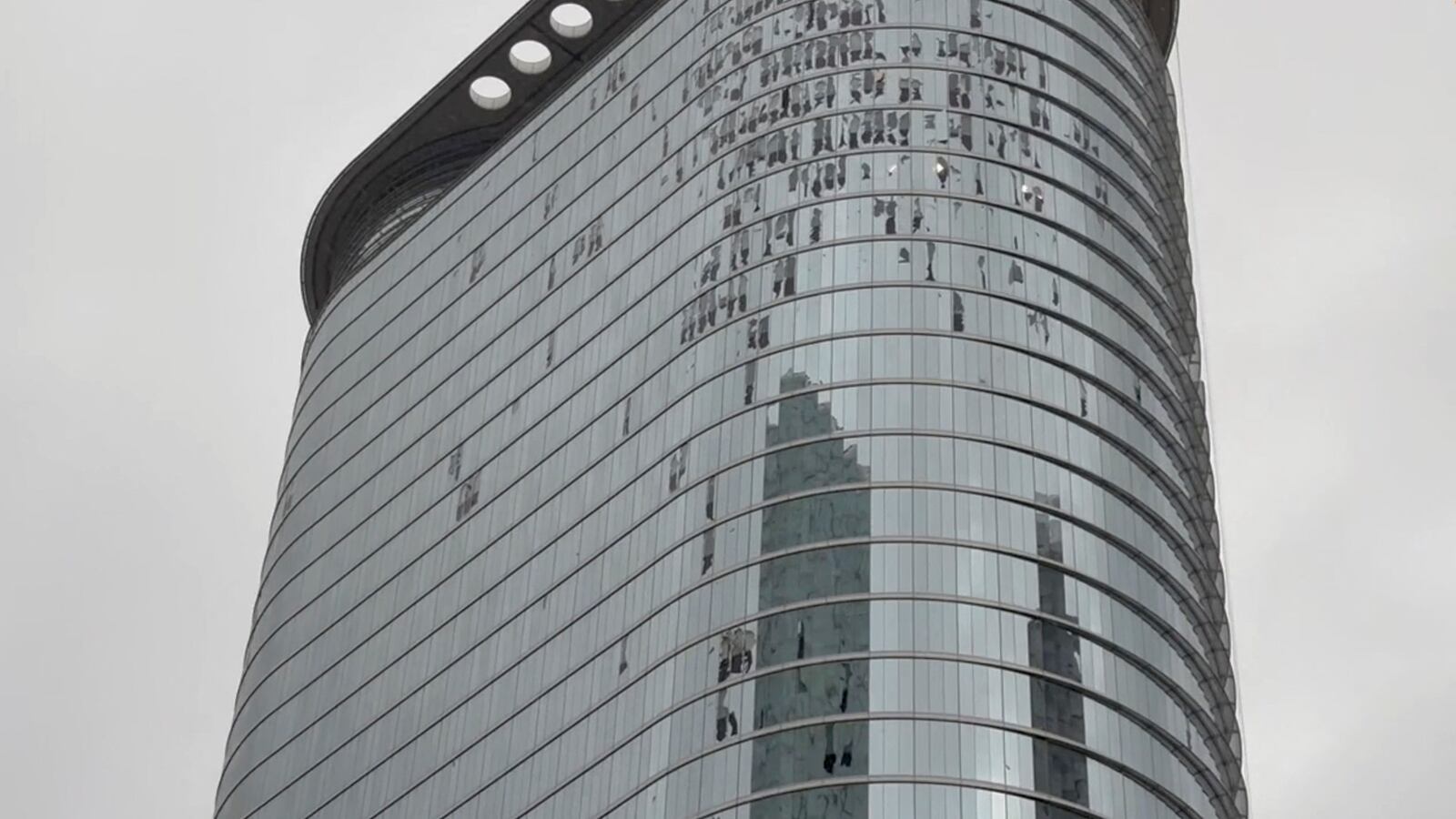 Four people were killed and buildings were damaged by powerful storms in Houston, Texas.