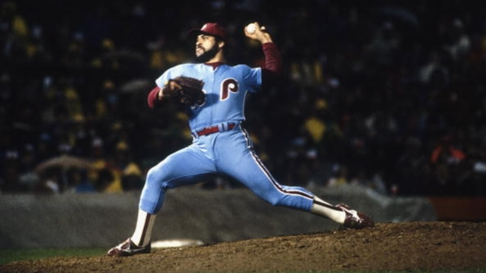 Al Holland pitching for the Phillies