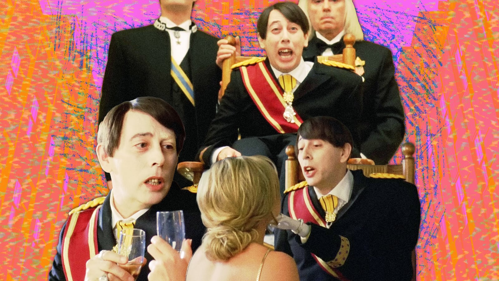 A photo composite of Paul Reubens, of Pee-wee Herman fame, during a guest appearance on NBC’s 30 Rock.