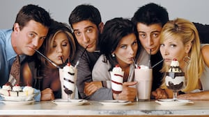 The cast of "Friends": Matthew Perry, Jennifer Aniston, David Schwimmer, Courteney Cox, Matt LeBlanc, and Lisa Kudrow.