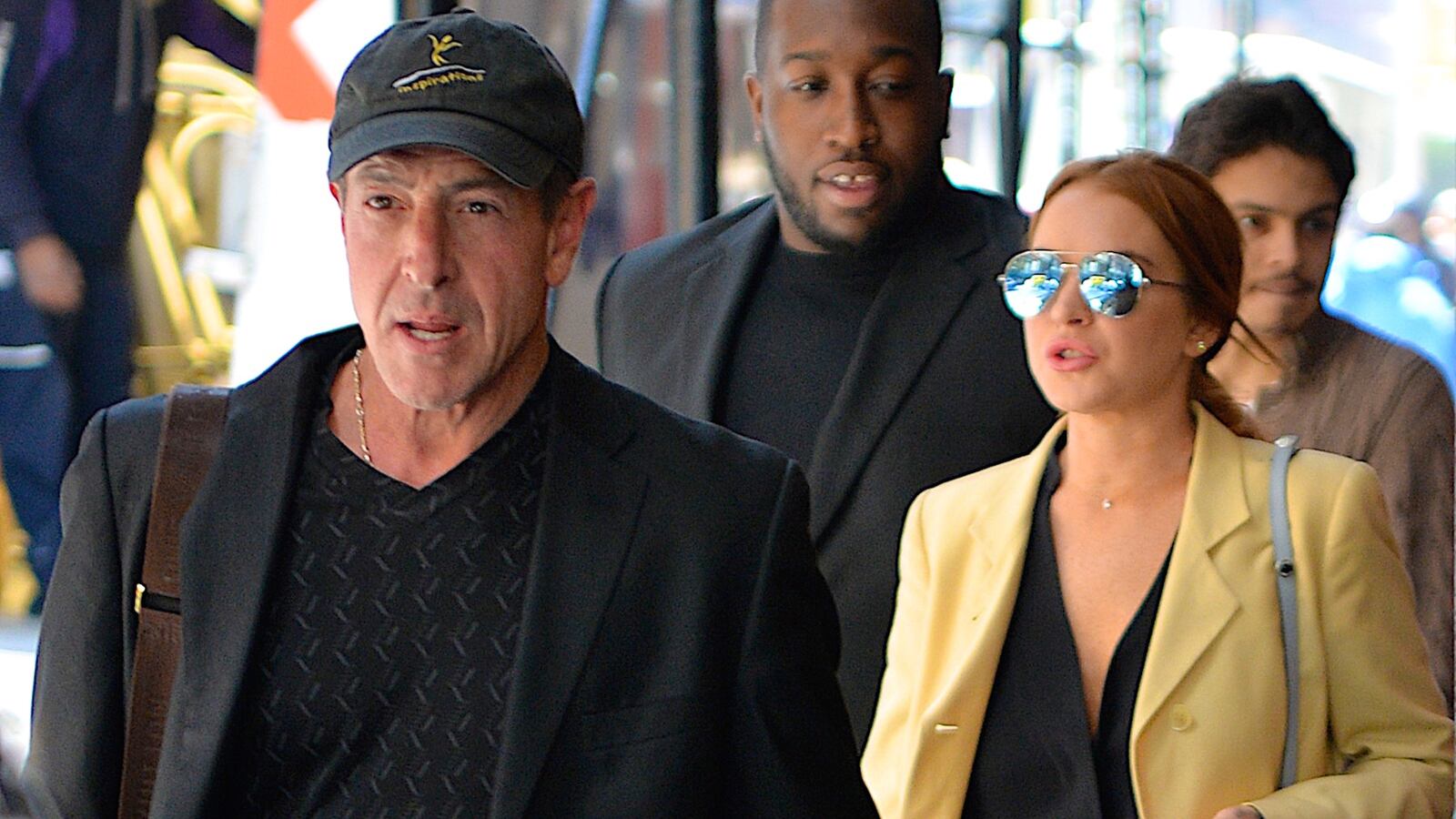 NEW YORK, NY - APRIL 13: Lindsay Lohan and her father Michael Lohan were seen out in SoHo on April 13, 2016 in New York City.