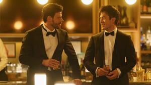 François Arnaud and Hudson Williams in "Heated Rivalry."