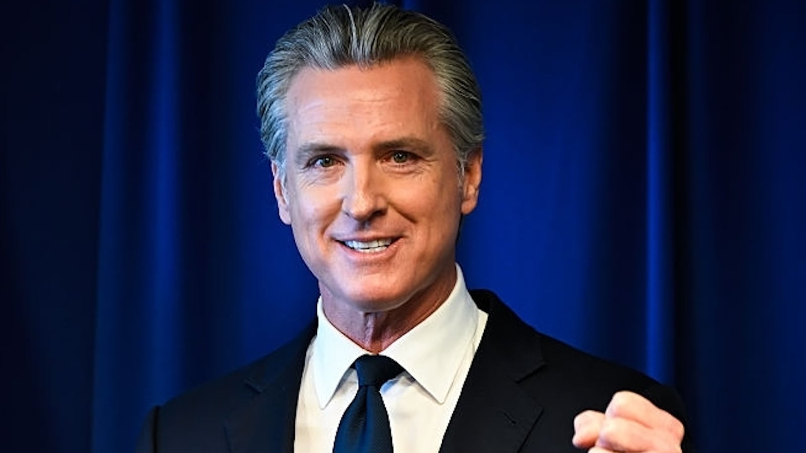 Governor Gavin Newsom speaks during a press conference about 'legal action against Trump administration' at the Office of the Attorney General in Sacramento, California, United States on October 28, 2025.
