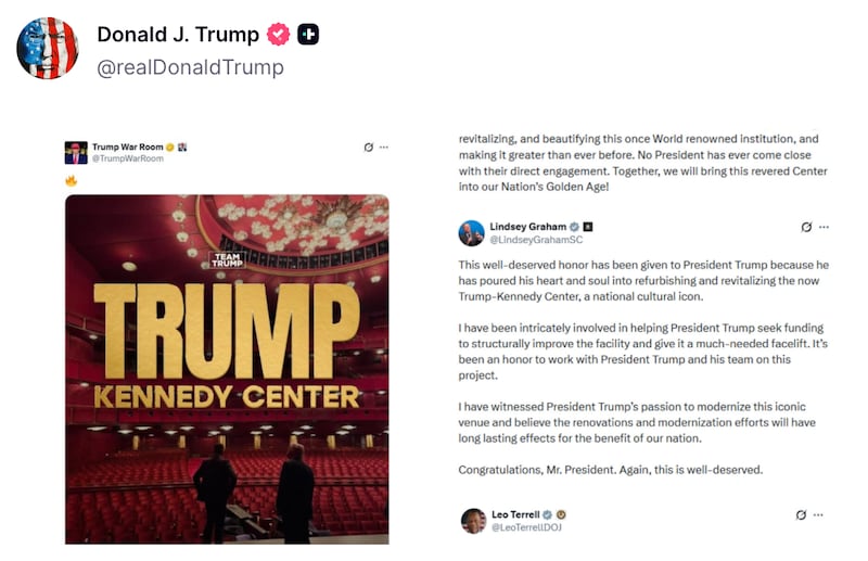 Donald Trump posts anti-Kennedy sentiment on Truth Social.