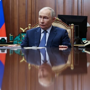 Russian President Vladimir Putin attends a meeting with Governor of the Krasnodar Region Veniamin Kondratyev at the Kremlin in Moscow, Russia April 10, 2026. Sputnik/Alexander Kazakov/Pool via REUTERS ATTENTION EDITORS - THIS IMAGE WAS PROVIDED BY A THIRD PARTY.