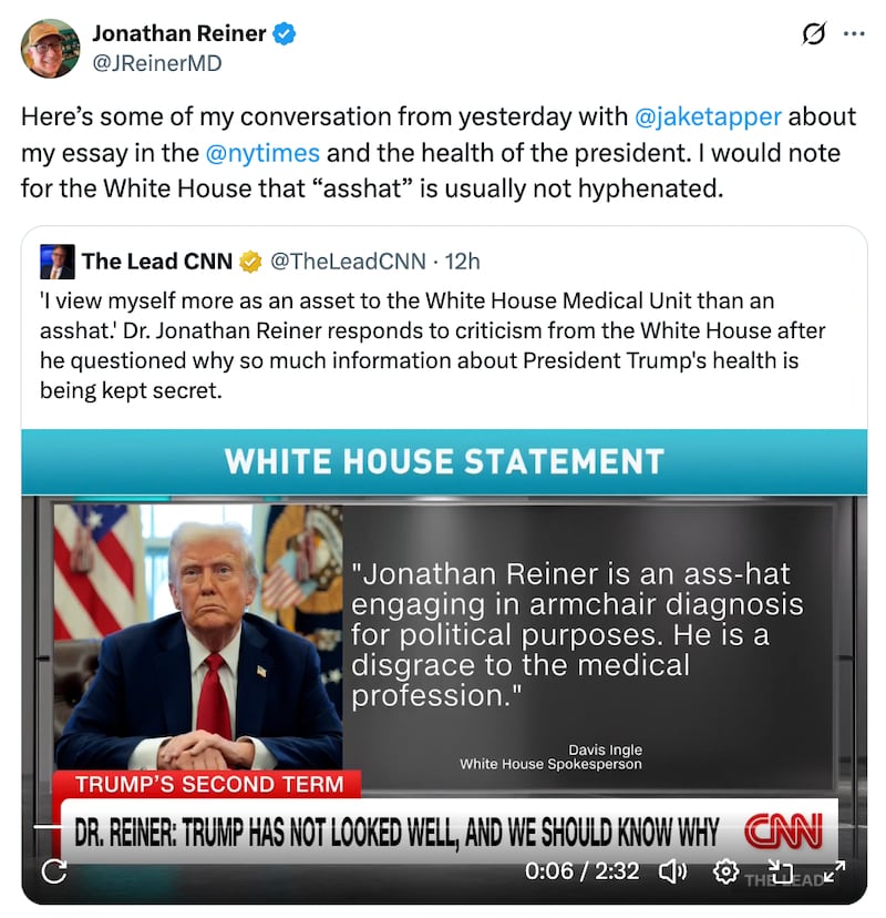 @JReinerMD/ X