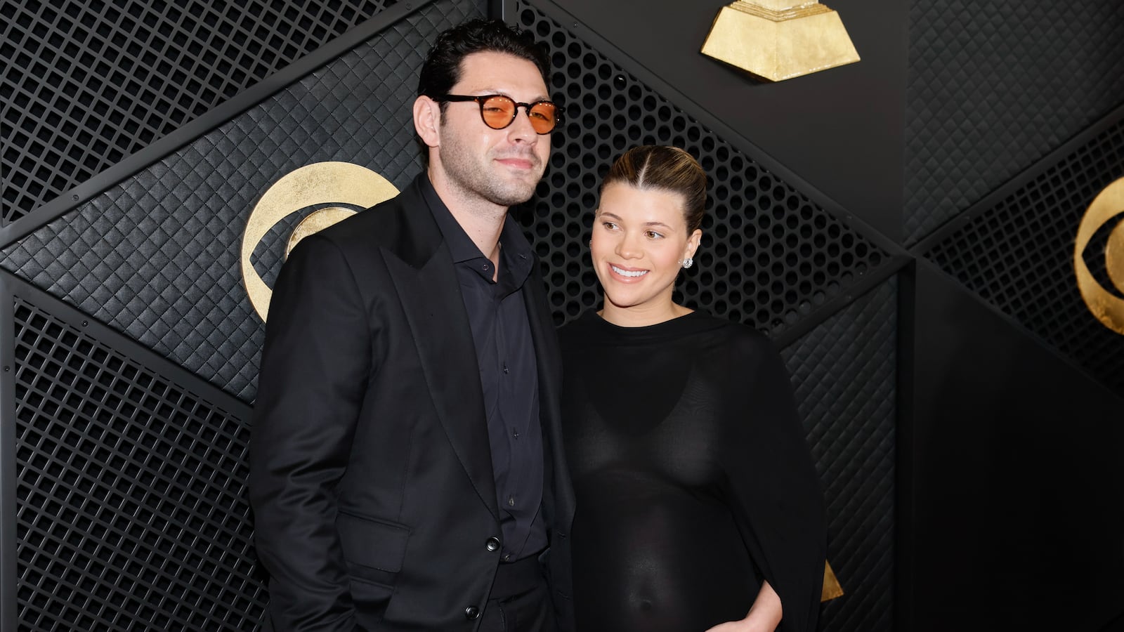 Elliot Grainge and Sofia Richie Grainge arrives on the Red Carpet at the Crypto.com Arena in Los Angeles, CA, Sunday, Feb. 4, 2024.