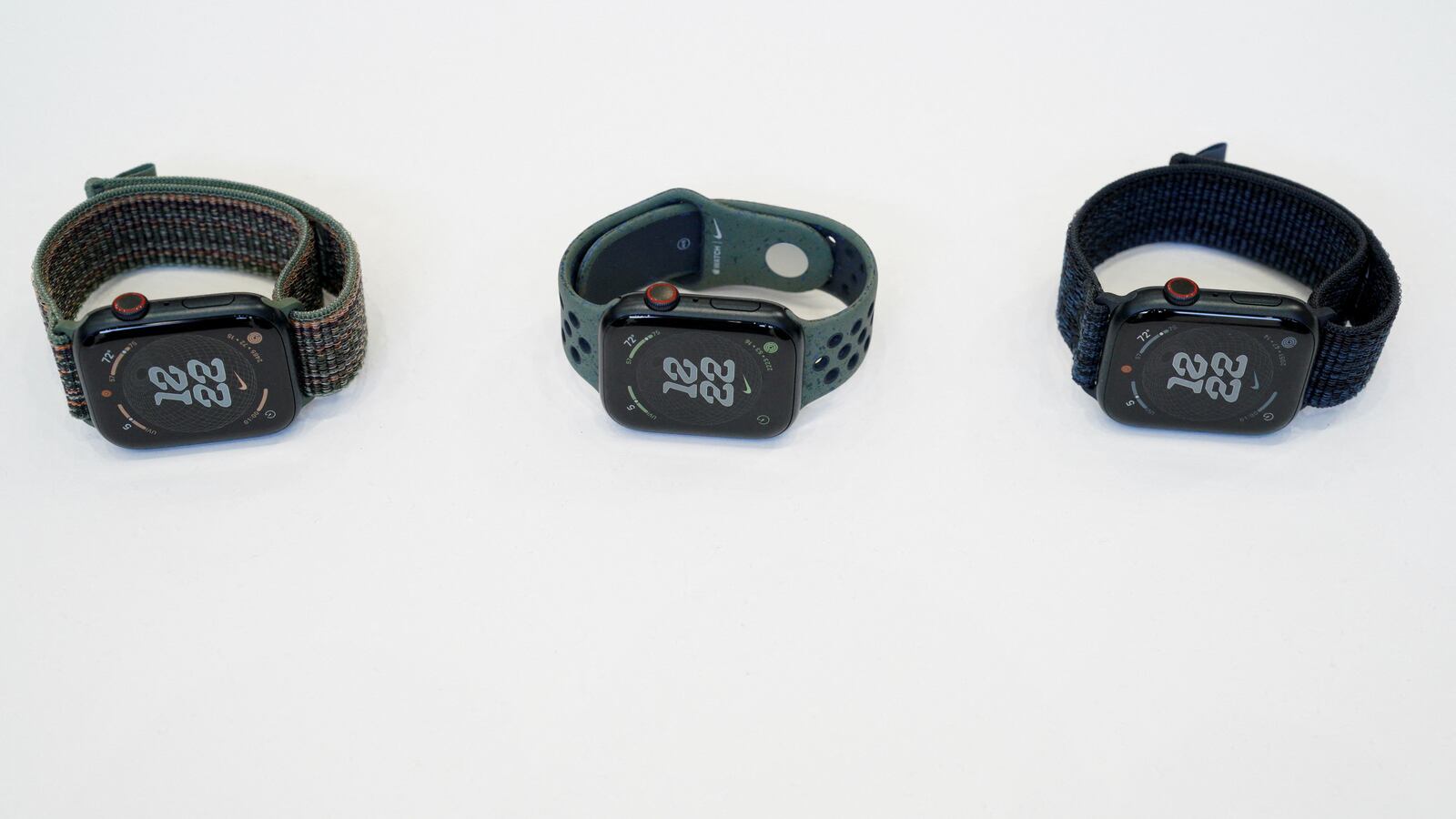 New Apple Watches Series 9 are displayed during the 'Wonderlust' event at the company's headquarters in Cupertino, California