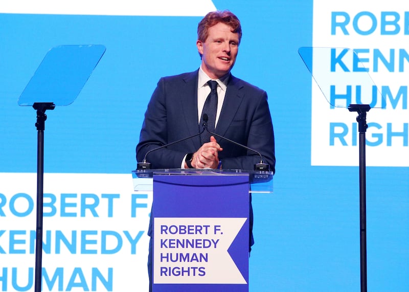 Joe Kennedy III speaks onstage during the Robert F. Kennedy Human Rights' 2025 Ripple of Hope Gala at New York Hilton on December 09, 2025 in New York City.