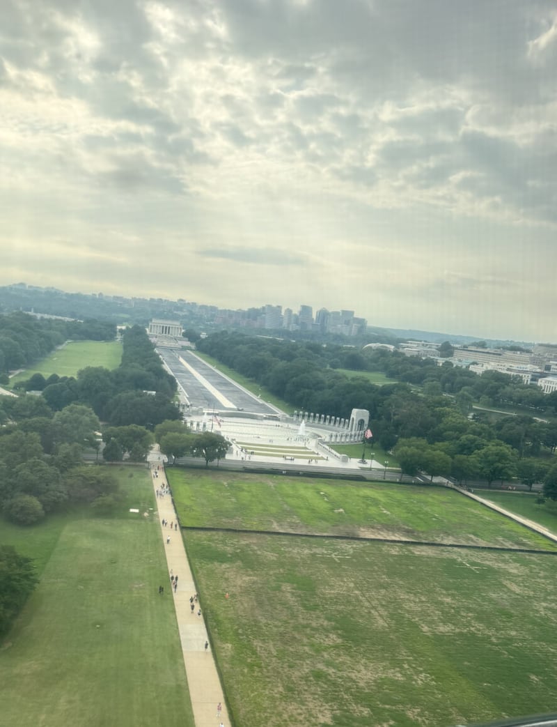 Trump moaned about what looks like regular grass wear.