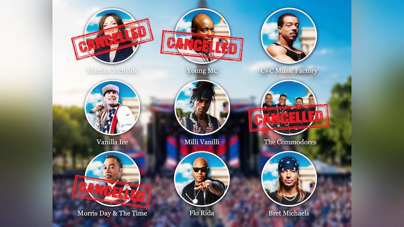 Freedom 250 The Great American State Fair Music lineup and cancellations.