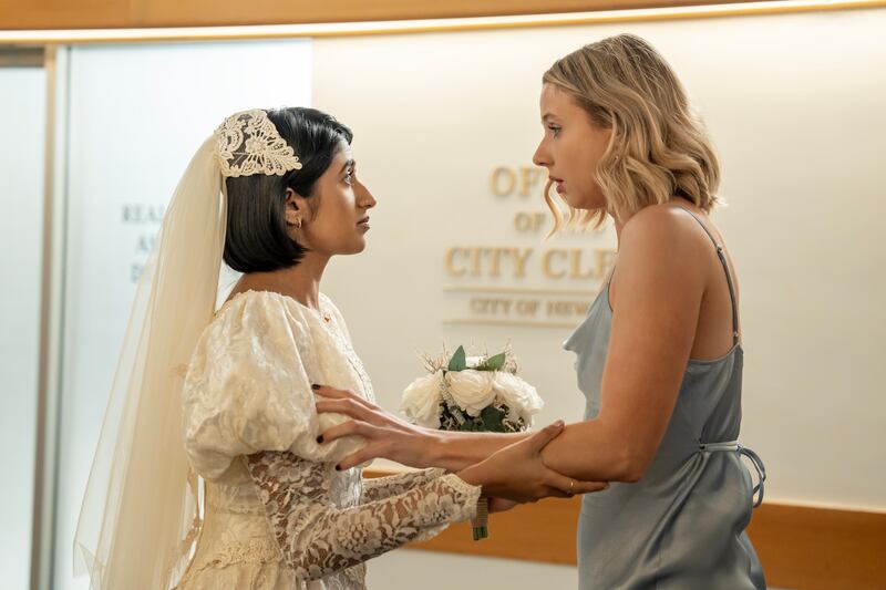 "ADULTS" -- “The Mail” -- Season 1, Episode 8 — Pictured (L-R):  Amita Rao as Issa, Lucy Freyer as Billie.  CR: Rafy/FX