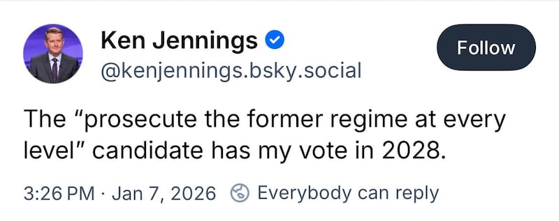 Ken Jennings on his voting intentions