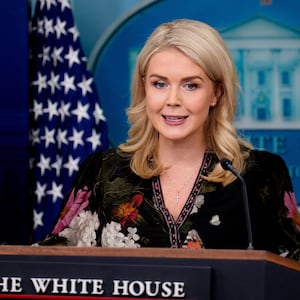 WASHINGTON, DC - NOVEMBER 4: White House press secretary Karoline Leavitt speaks during the daily press briefing in the Brady Press Briefing Room at the White House on November 4, 2025 in Washington, DC. Leavitt took questions on SNAP benefits, the Government shutdown, and Zohran Mamdani's race for New York City Mayor and other topics. (Photo by Andrew Harnik/Getty Images)