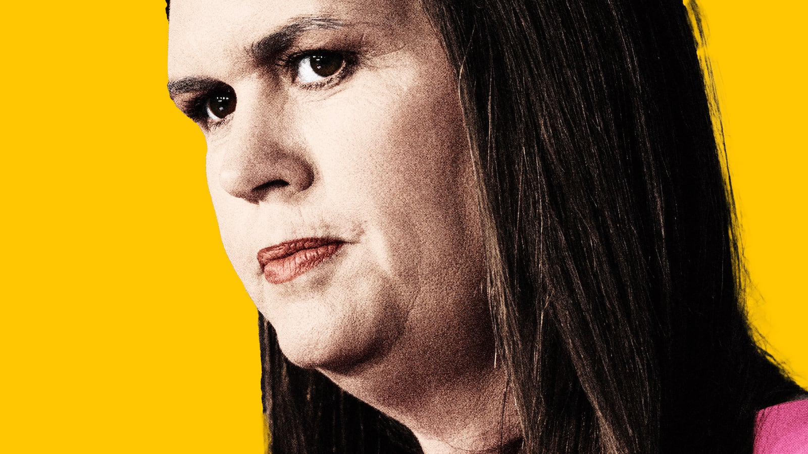 Photo illustration of Arkansas Governor Sarah Huckabee Sanders
