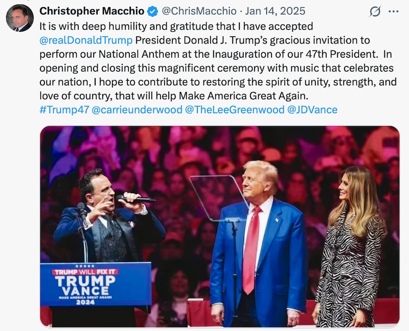 Christopher Macchio posts MAGA content on his X account.