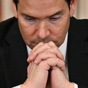 US Secretary of State Marco Rubio attends a roundtable to "save college sports" in the East Room of the White House in Washington, DC, on March 6, 2026. (Photo by Brendan SMIALOWSKI / AFP via Getty Images)