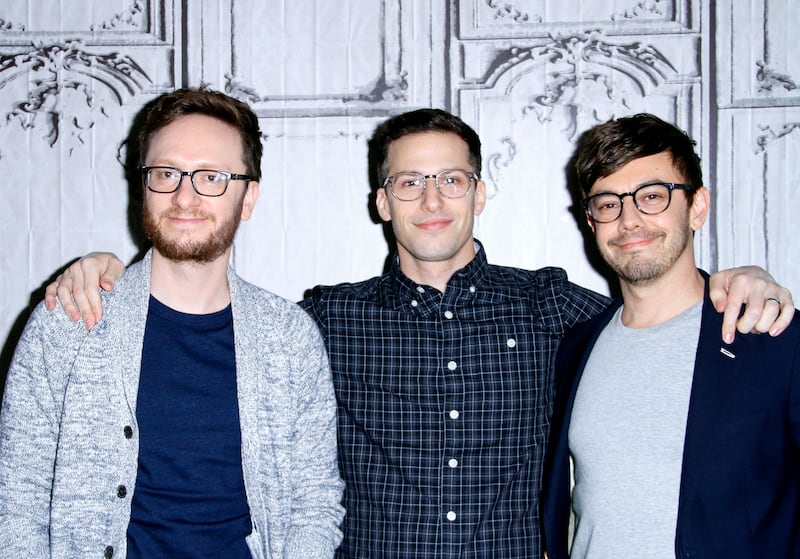 Akiva Schaffer, Andy Samberg and Jorma Taccone appear to promote "Popstar: Never Stop Never Stopping"