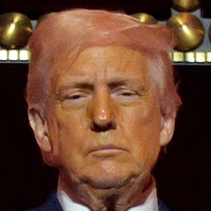 resident Donald Trump looks down from the Presidential Box in the Opera House at the John F. Kennedy Center for the Performing Arts 2025