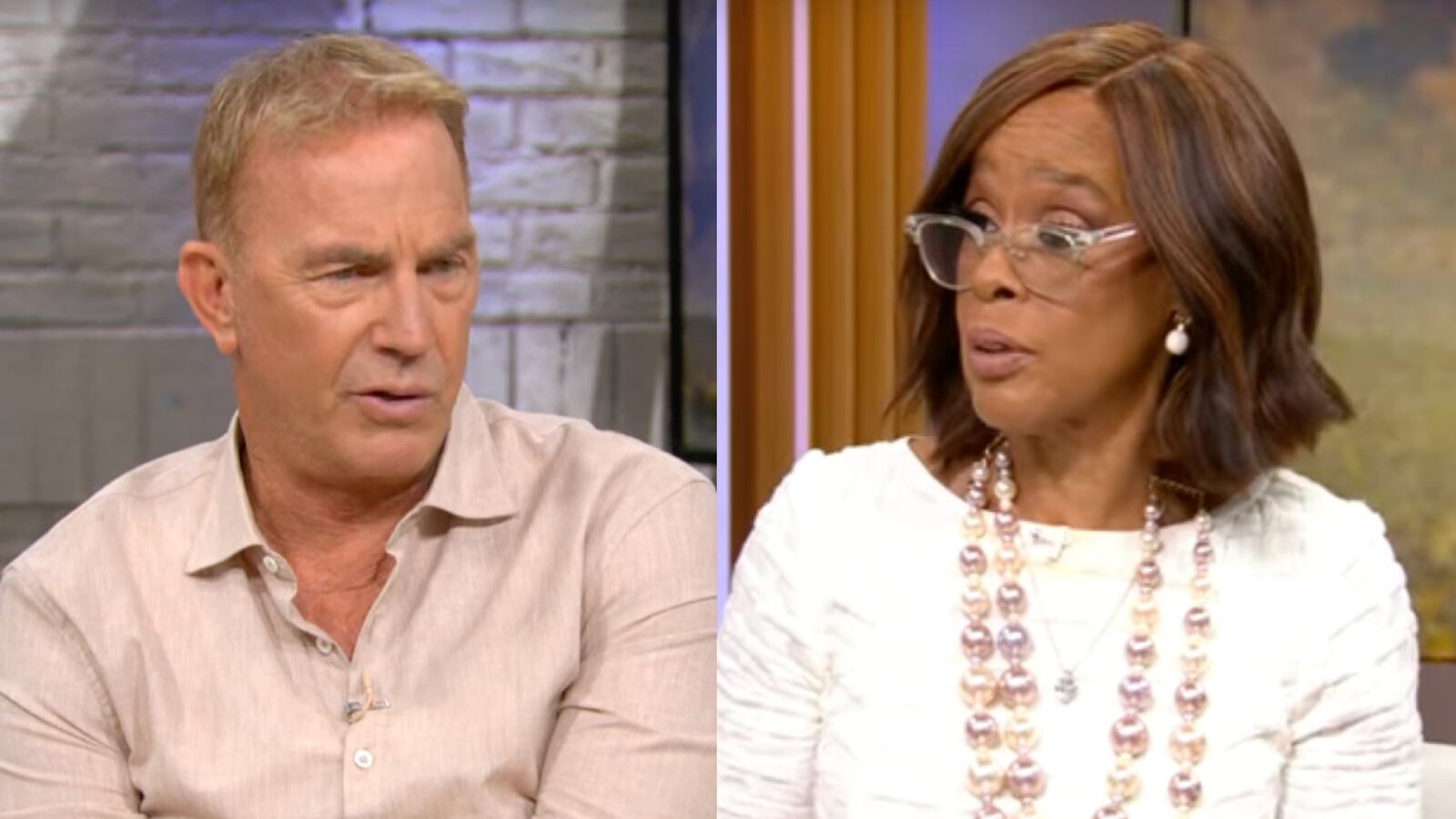 Kevin Costner and Gayle King