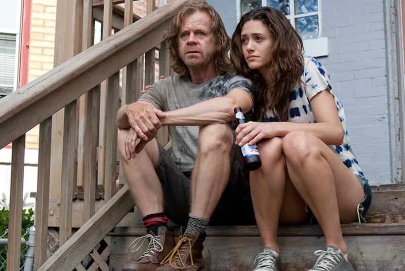 Emmy Rossum and William H. Macy as Fiona and Frank Gallagher in “Shameless.”