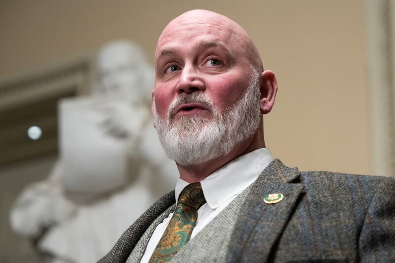 UNITED STATES - DECEMBER 19: Rep. Derrick Van Orden, R-Wis., talks with the media before a vote on a continuing resolution to fund the government in the U.S. Capitol on Thursday, December 19, 2024.
