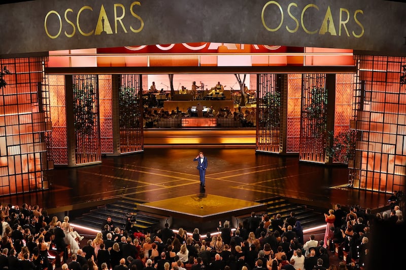 Host Conan O'Brien speaks onstage during the Oscars show at the 98th Academy Awards in Hollywood, Los Angeles, California, U.S., March 15, 2026. REUTERS/Mike Blake
