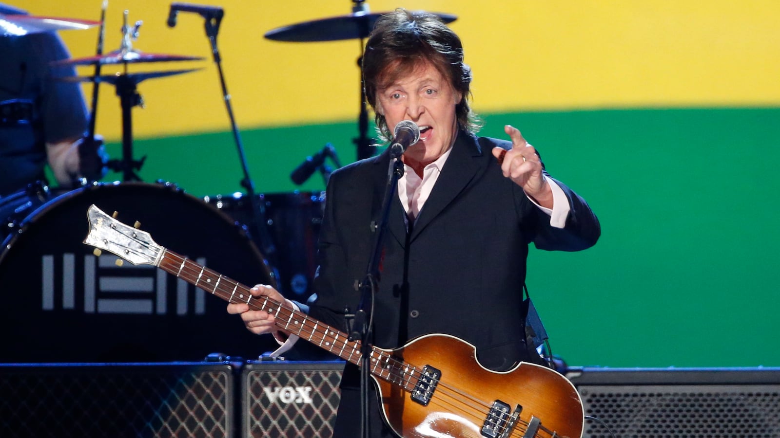 Paul McCartney performs in Los Angeles on Jan. 27, 2014.
