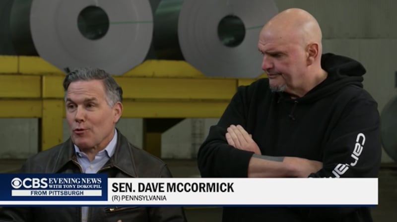 Fetterman and McCormick on CBS Evening News with Tony Dokoupil